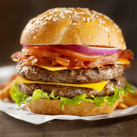 Hamburguesa Doble Carne + Papa Frita.