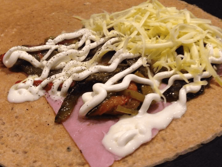 rajas/jamon/crema/queso