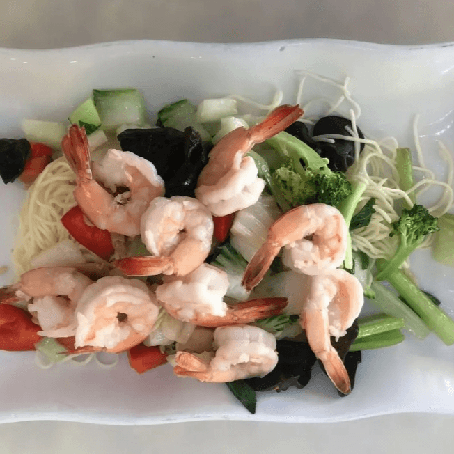 Tallarín con Langostinos
