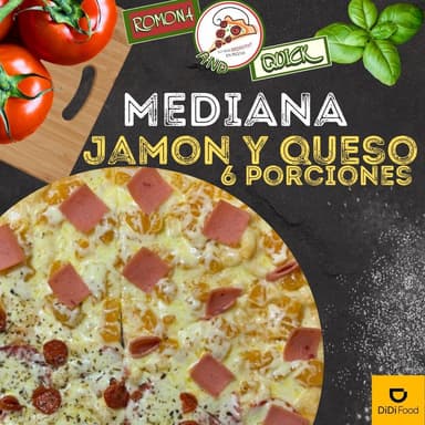 Pizza Jamón y Queso Mediana