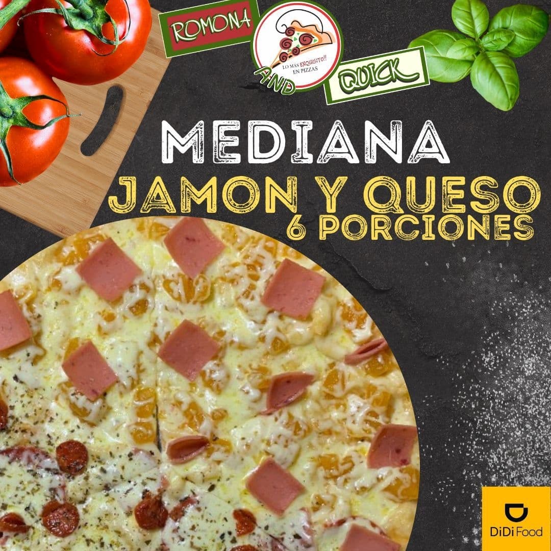 Pizza Jamón y Queso Mediana