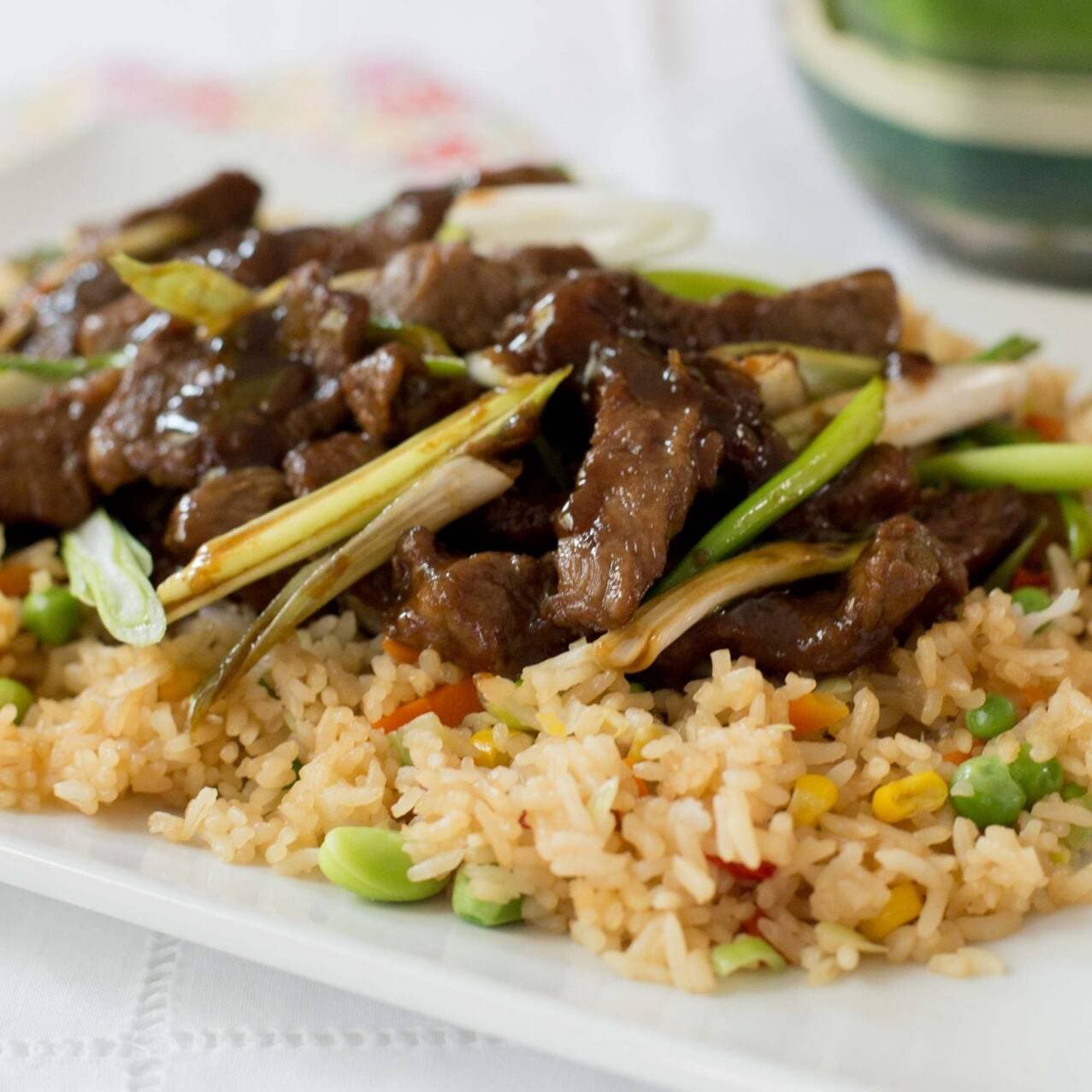 Arroz Oriental con Lomo Asado