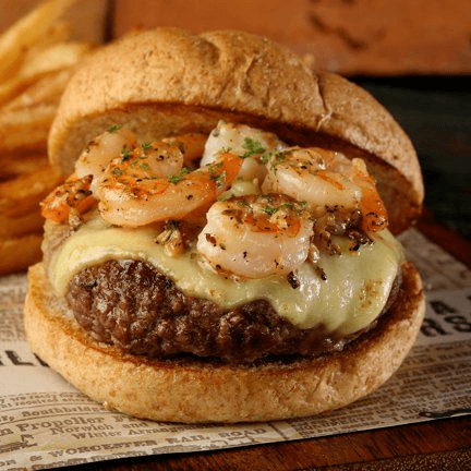 HAMBURGUESA ESPECIAL CON CAMARONES