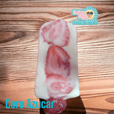 Paleta Fresas con Crema Cero Azúcar