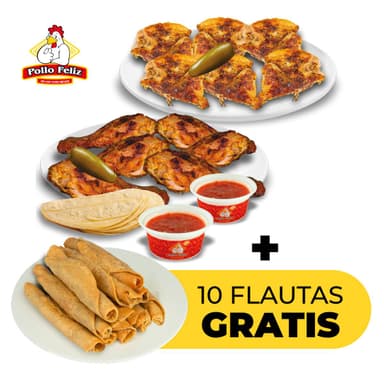 Pkt Familiar 12 Piezas+ 10 Flautas Gratis*