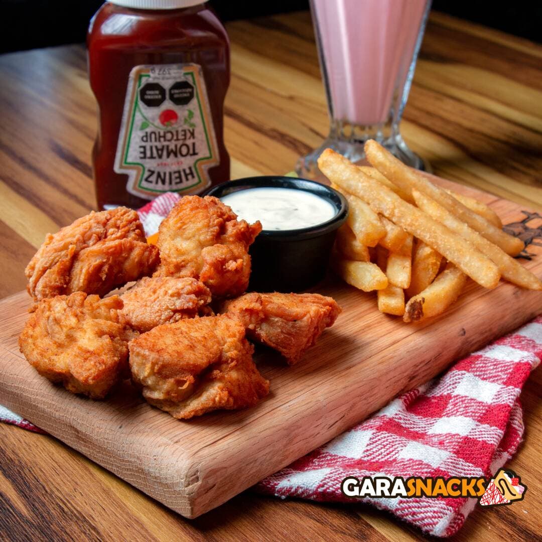 Boneless 7 Pzs(250 Gr) con Papas, Ranch y Verdura