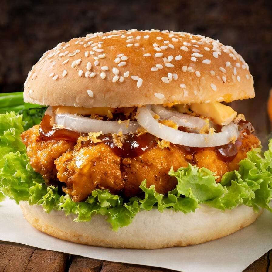 Hamburguesa BBQ Chicken (INCLUYE PAPAS)