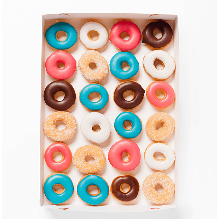 Caja de 24 Mini Donas Clásicas
