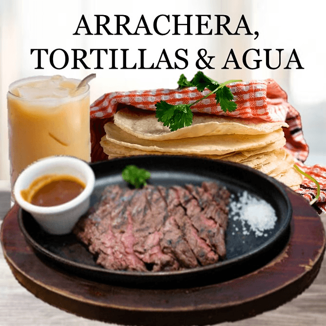 1 Kg de Arrachera + Tortillas + Agua de Fruta