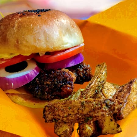 Hamburguesa de Pollo Crujiente Teriyaki