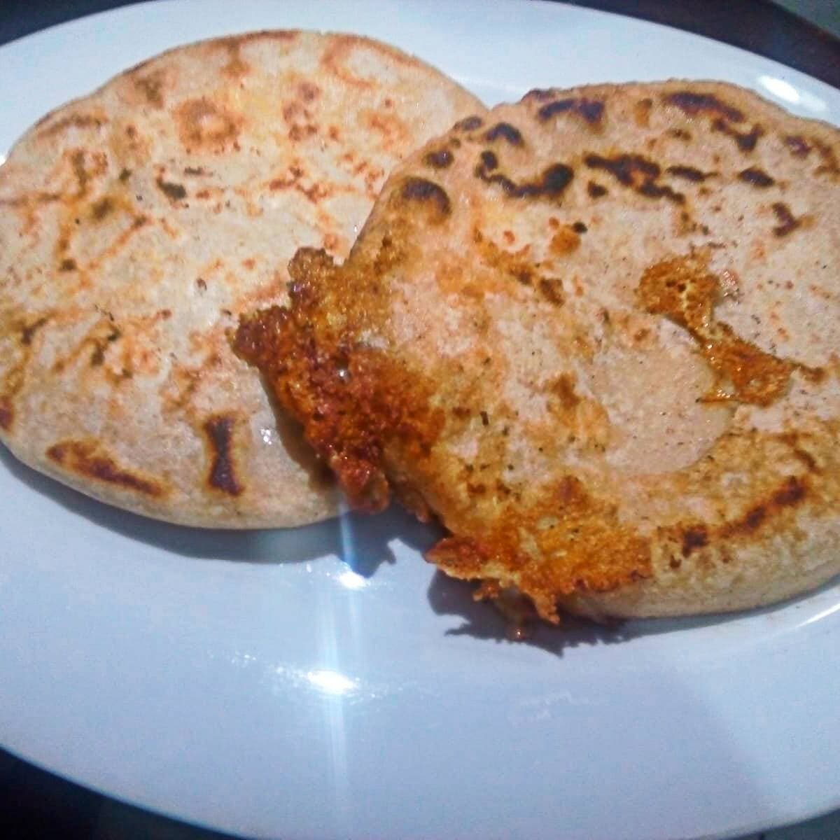 Pupusa de espinaca con queso