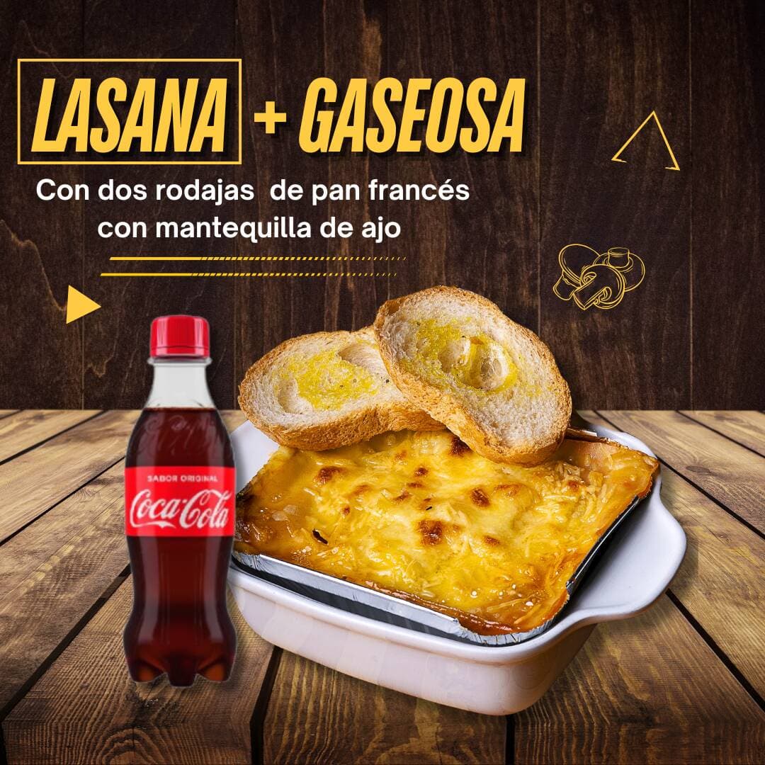 Lasaña Mixta + Coca-Cola 250 ml