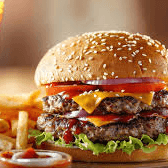Hamburguesa Doble con Papas