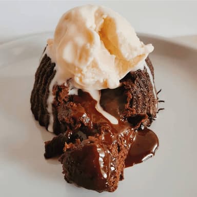 Volcán de brownie