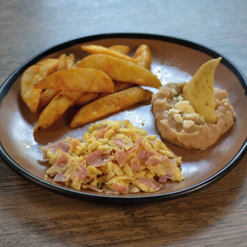 Huevos con Jamón y Papas