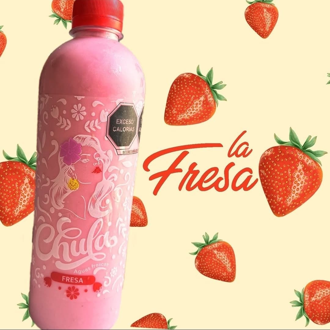 Agua Fresca de la Chula Sabor Fresa