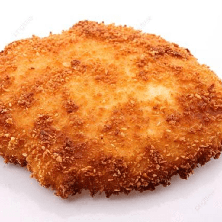 Milanesa de pollo con un toque picante +aderezo