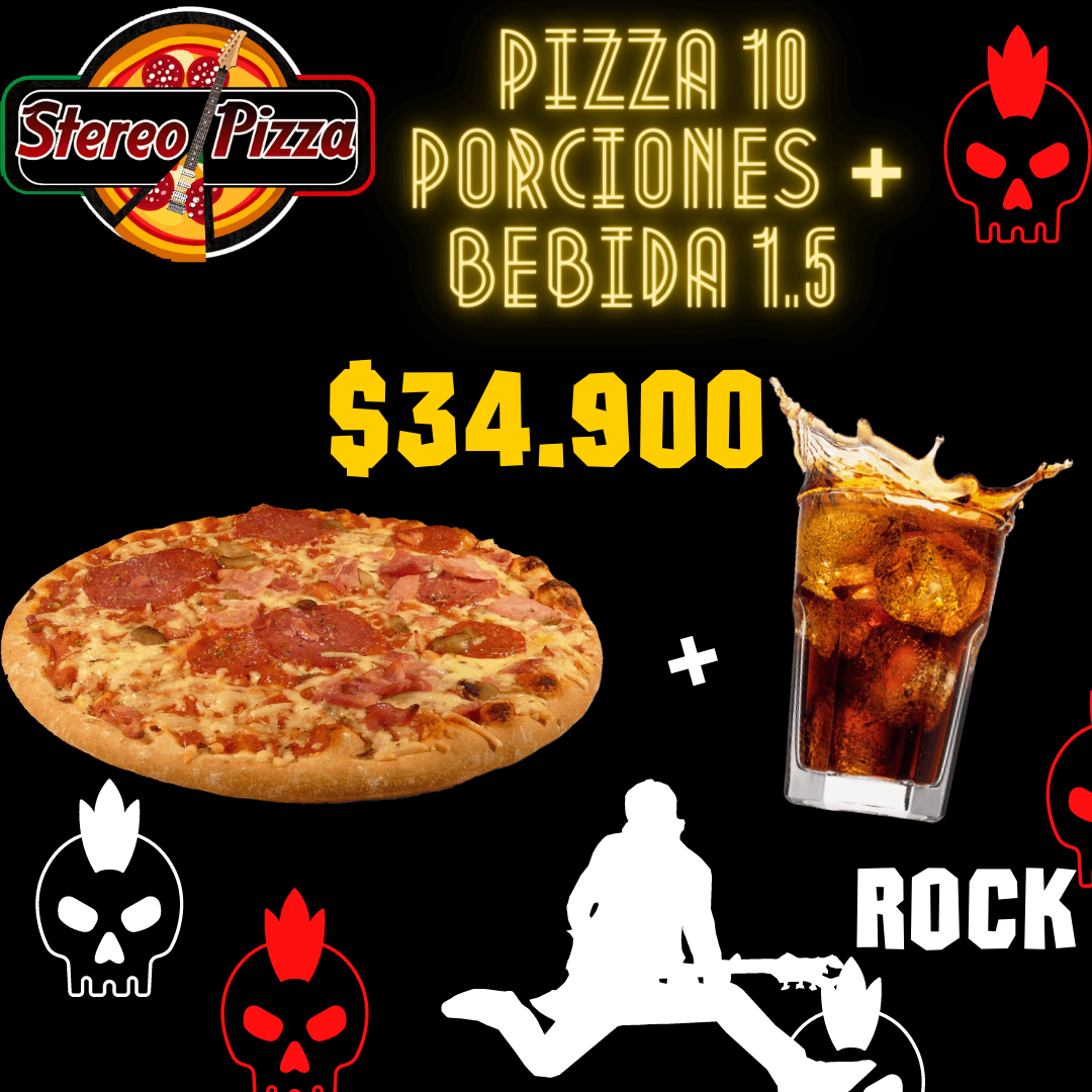Pizza 8 Porciones Delgada 35cm + Coca 1.5