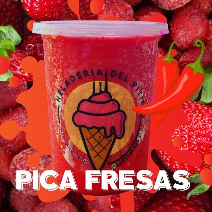 Nieve de pica fresas 1/2 lt *