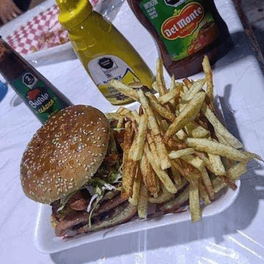 Hamburguesa Hawaiana con papas