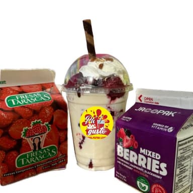 Fresas y Frutos de caja con crema