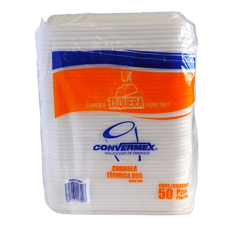 Plato Charola Unicel 50 Piezas