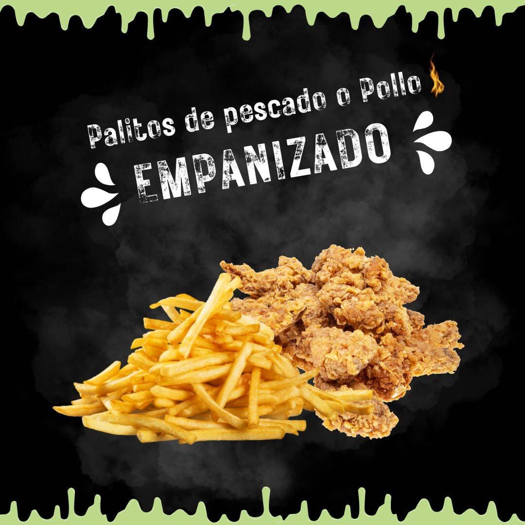 Pollo o pescado empanizado con papas