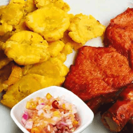 Patacones con Cecina