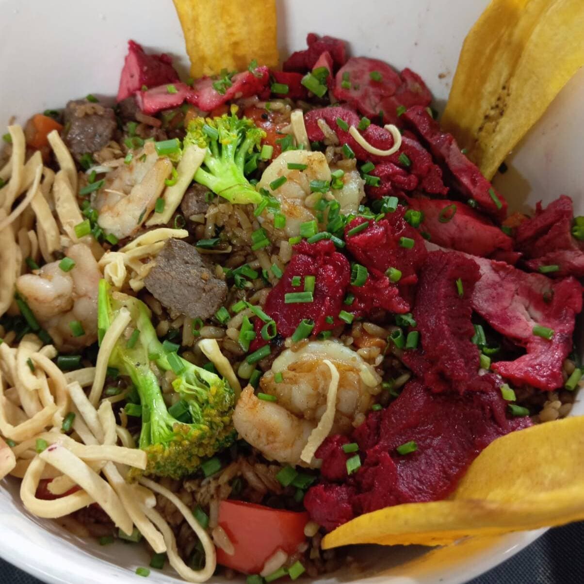 Arroz Cantonés +  Chicha Peruana Morada (vaso)