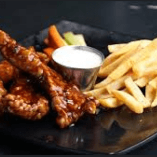 10 Tiras de Pollo Bañadas en Salsa Mango Habanero