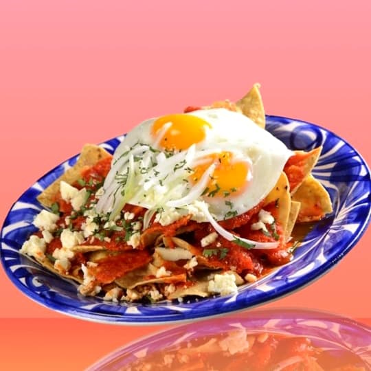 Orden de Chilaquiles con Salsa Roja PICOSOS con Hu