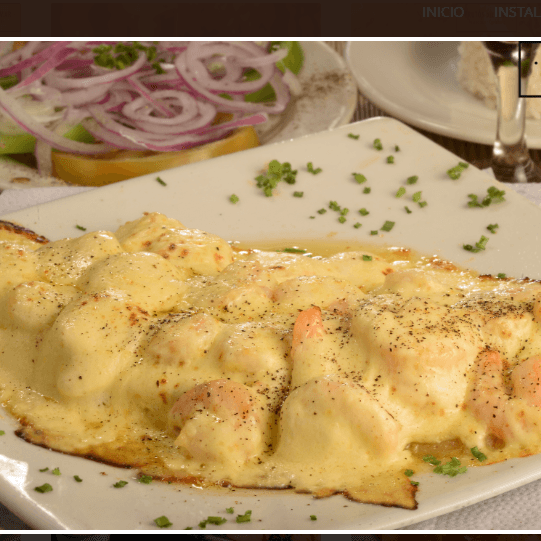 Filete con Camarones Gratinados