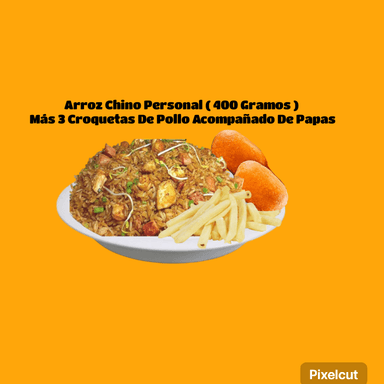 Arroz Chino Acompañado de 3 Croquetas De Pollo