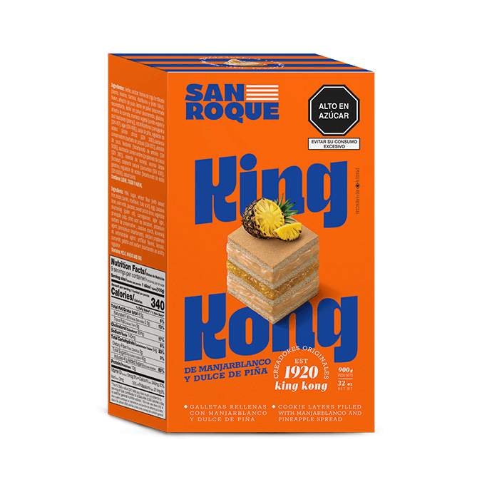 King Kong de Manjar Blanco y Dulce de Piña 900 G