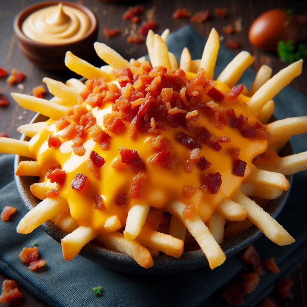 PAPAS FAMILIARES CON QUESO Y TROCITOS DE TOCINO