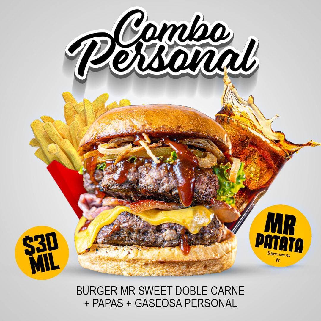 Mr Sweet Doble Carne + Papas + Gaseosa