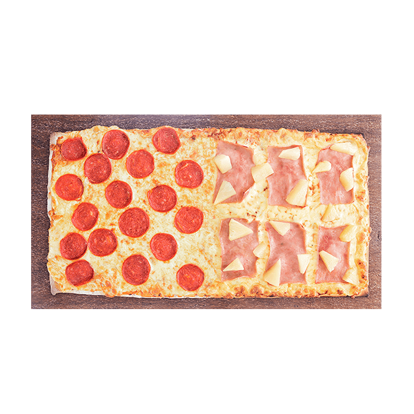 Pizza Pareja Hawaiana / Pepperoni (Mediana)