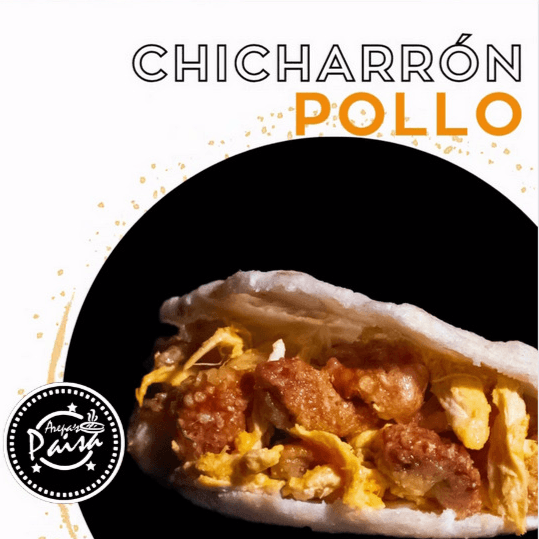 Arepa Pollo Chicharrón + Bebida