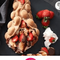 Bubble Waffles con Nutella y Fresa Natural