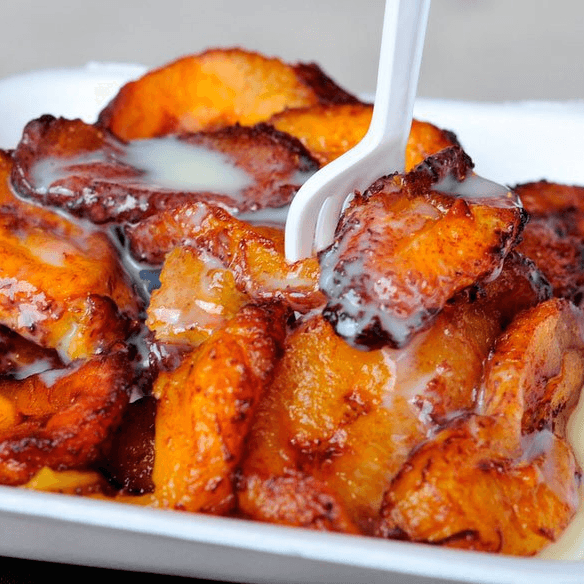 Plátanos Fritos con Crema y Lechera