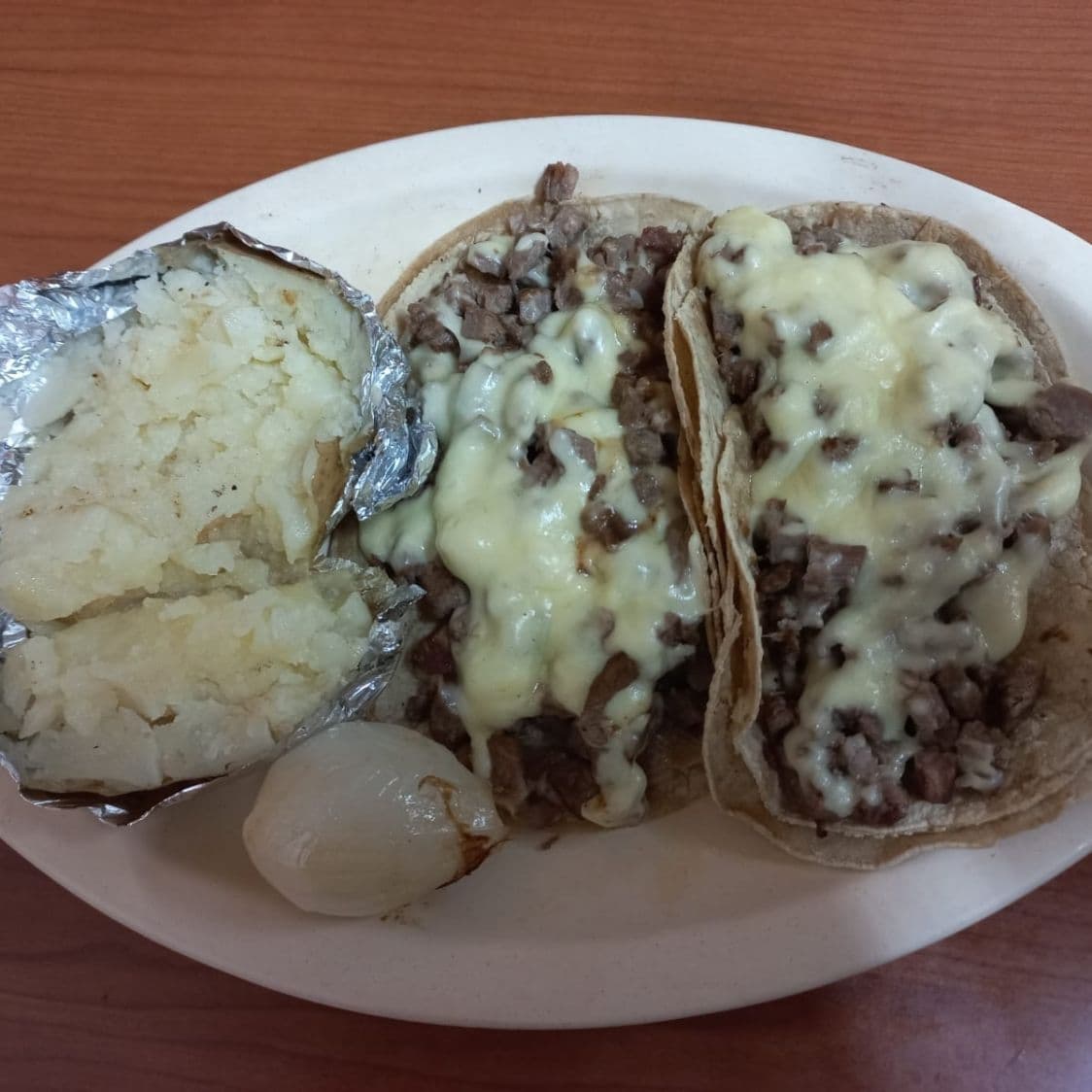 Órden de Tacos de Bistec con Tocino y Queso