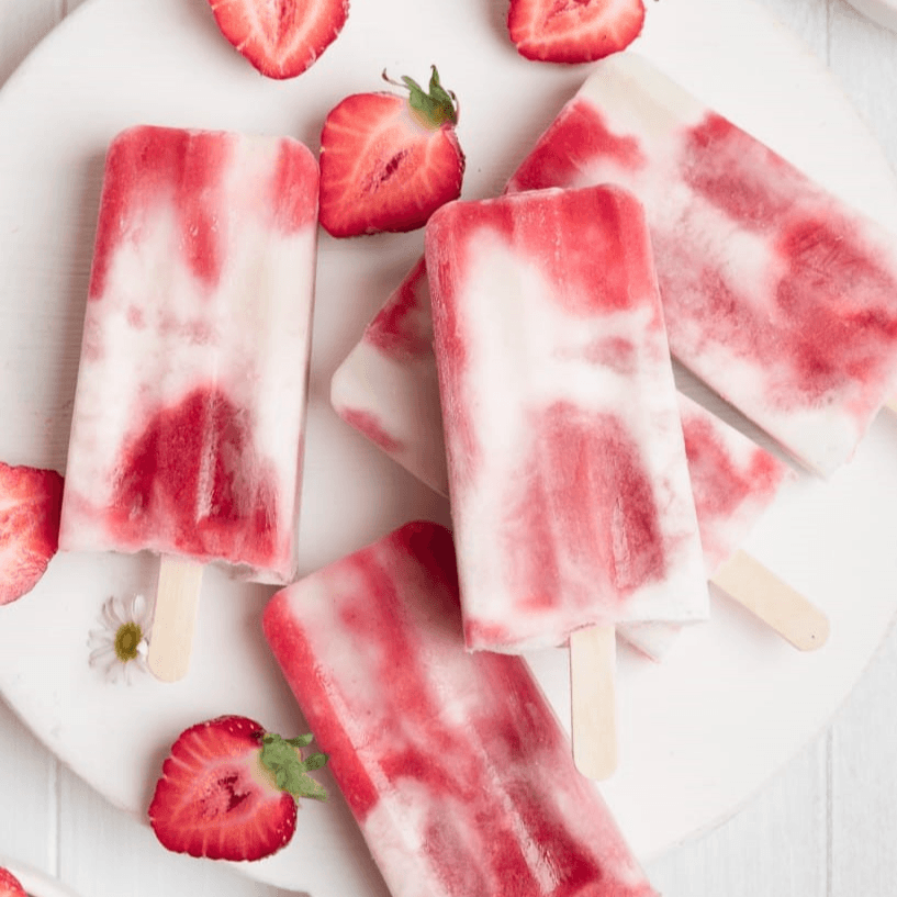 Paleta de Fresas con Crema Cero Azúcar