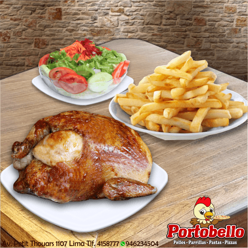 1 Pollo con Papas y Ensalada