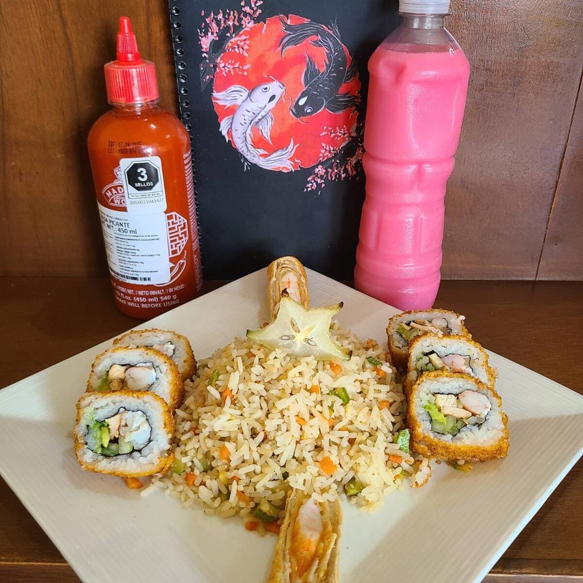 1ArrozFrito+1/2SushiEmpanizado+2Arumaki+1Agua500ml