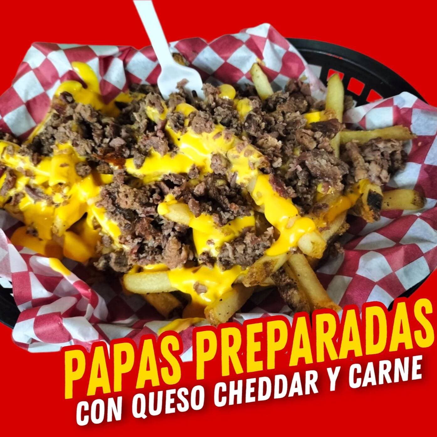 Papas Dos Quesos y Carne
