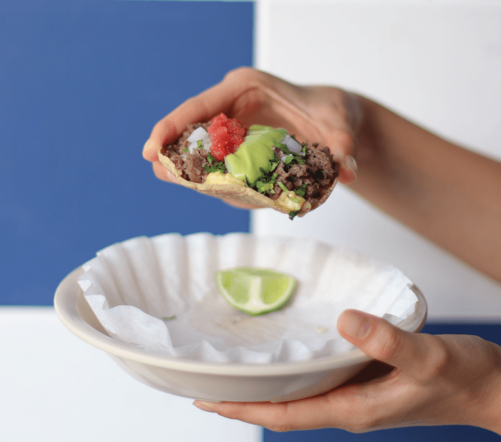 Tostada de Rib-Eye Tortilla de Maíz