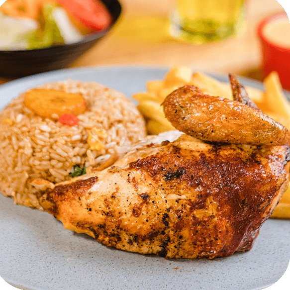 1/4 de Pollo a Lo Pobre