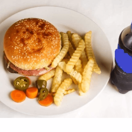 1 Hamburguesa Especial con Papas Fritas y Refresco