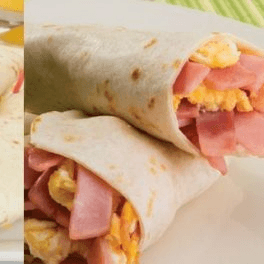 (2) Burritos de Huevo con Jamón