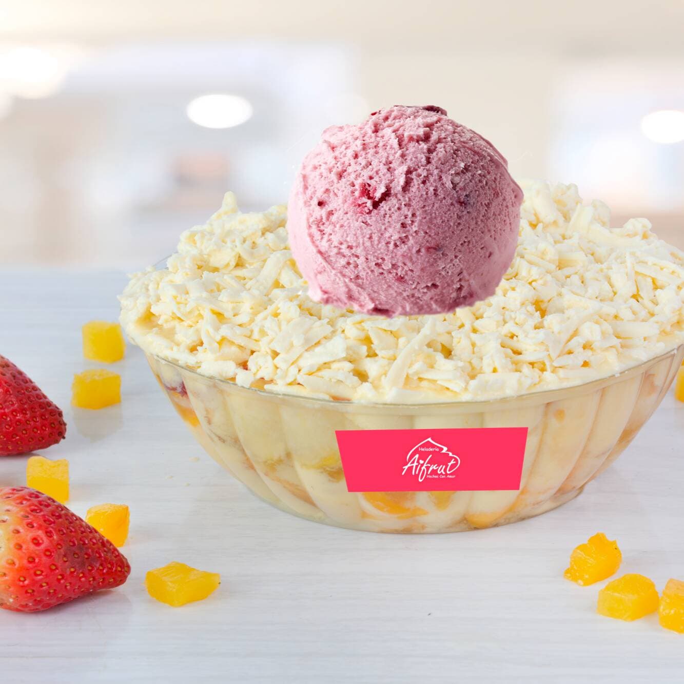 Ensalada de Frutas Grande con Helado